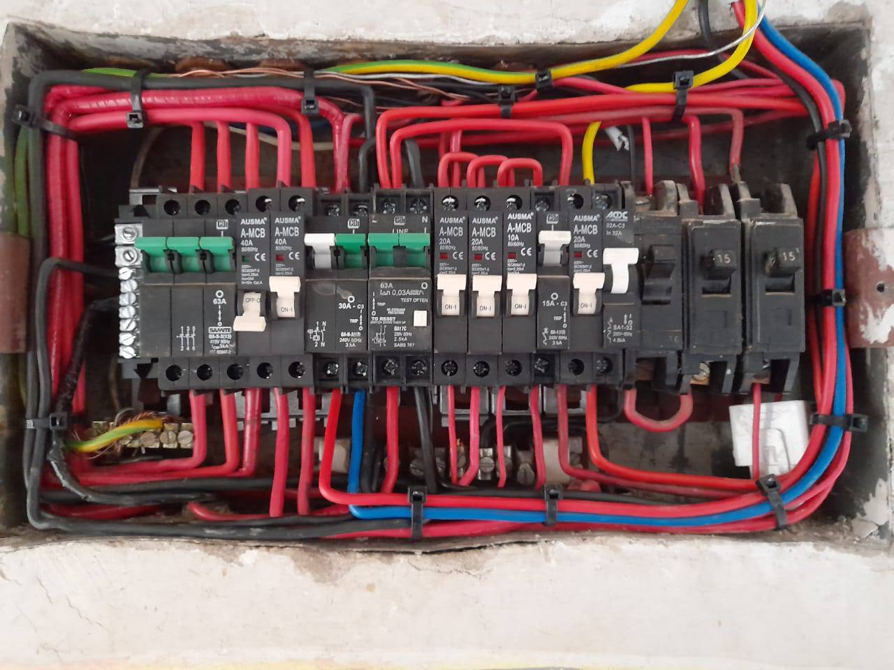 Distribution board after Electrical COC repairs